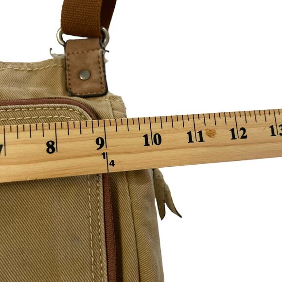 Fossil Vintage 90s Women's Tan Boho Outdoors Crossbody Purse Bag - Picture 8 of 9